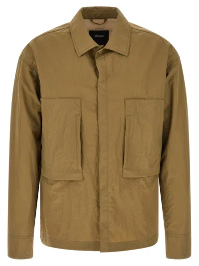 Laminar Shacket Rippled Effect Puffer Jackets Green