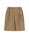 Laminar Bermudas Mit Elastischem Bund In Brown
