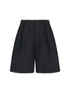 Laminar Elasticated Wool Blend Shorts In Black