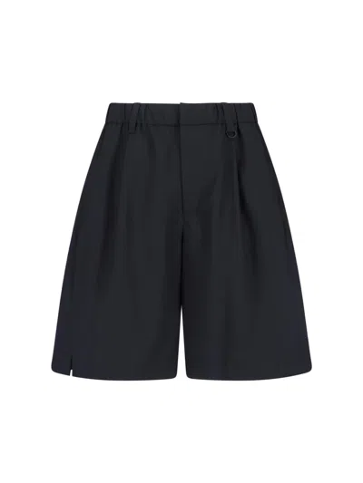 Laminar Wool Blend Shorts In Black