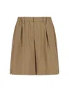 Laminar Bermudas Mit Elastischem Bund In Brown
