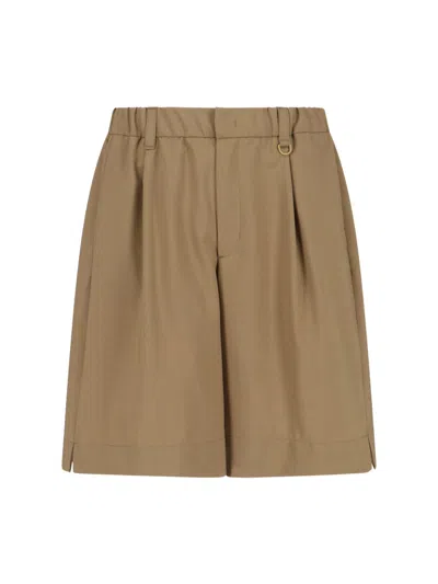 Laminar Wool Blend Shorts In Brown