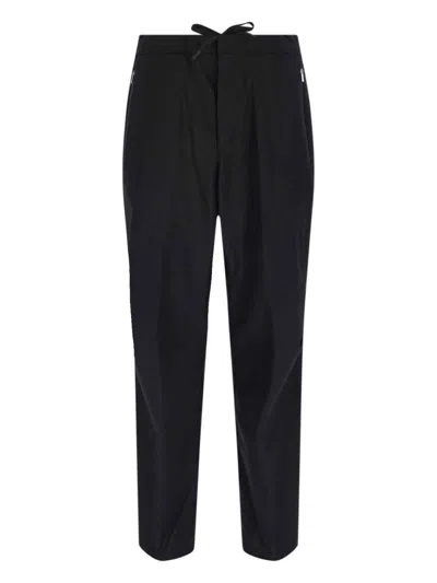 LAMINAR WOOL TRACK PANTS - BLACK