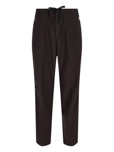 LAMINAR WOOL TRACK PANTS - BROWN