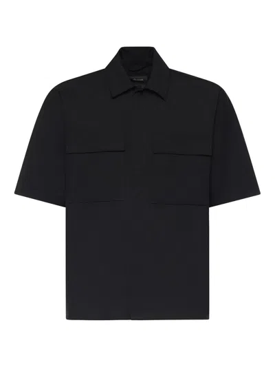 Laminar Wool-touch Shirt In Black