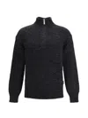 Laminar Half-zip Wool-blend Sweater In Black