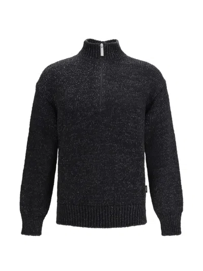 Laminar Zip-collar Sweater In Black