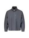 Laminar Zip-front Wool Jacket With Stand Collar In Gray
