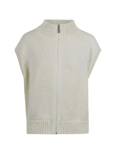 Laminar Zip Sleeveless Jacket In Neutral