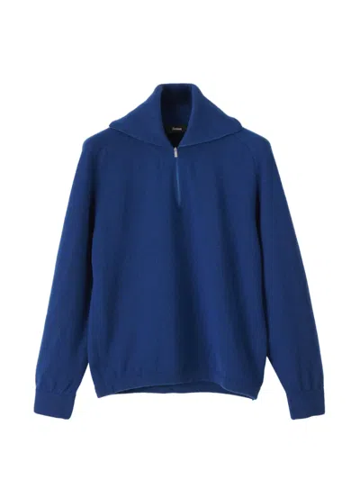 Laminar Zip-neck Sweater In Blue