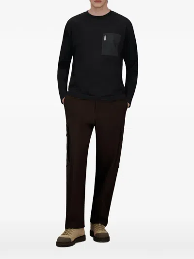 Laminar Zip-pocket Long-sleeve T-shirt In Black
