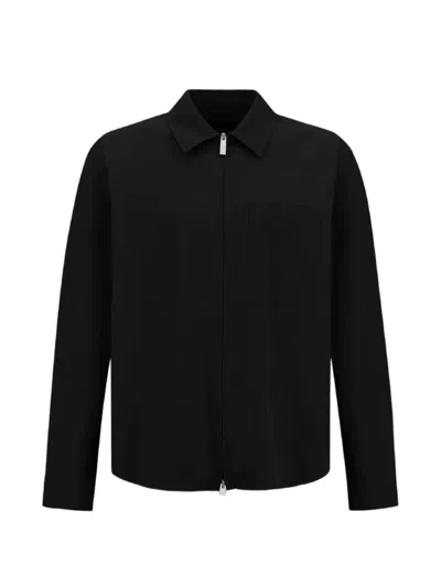 Laminar Zip-up Shirt Jacket In Black
