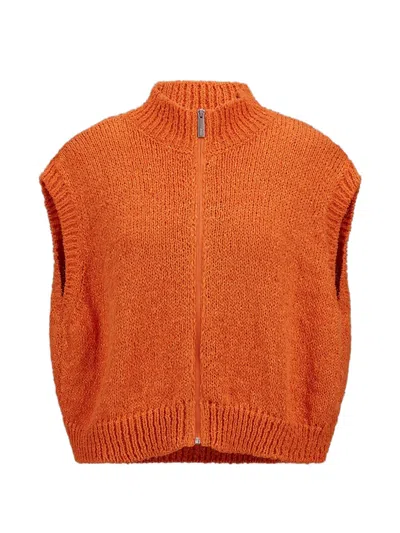 Laminar Zip-up Vest In Orange