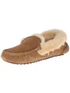 Lamo Ausie Moc Womens Suede Fleece Lined Loafer Slippers In Brown