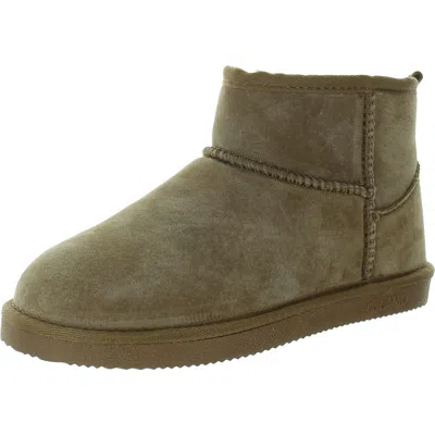 Lamo Classic 4 Womens Faux Fur Faux Suede Ankle Boots In Pink