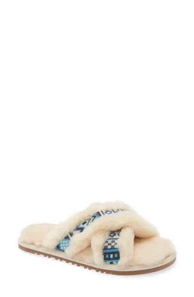 Lamo Eden Genuine Shearling Slipper In Turquoise