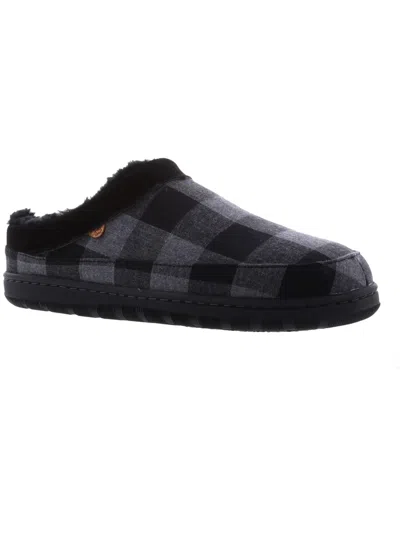 Lamo Julian Clog Ii Mens Suede Slippers In Charcoal Plaid