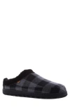 Lamo Julian Clog Ii Mens Suede Slippers In Charcoal Plaid