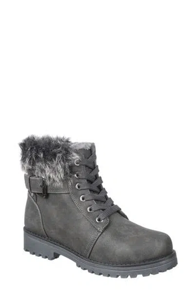Lamo Kit Faux Fur Lug Boot In Charcoal