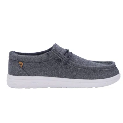 Lamo Men's Paul Canvas Deck Shoe In Blue Jersey In Gray