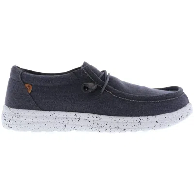 Lamo Men's Paul Canvas Deck Shoe In Charcoal In Blue