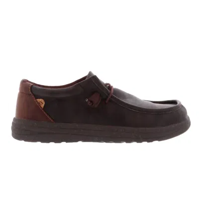 Lamo Men's Paul Canvas Deck Shoe In Waxed Chocolate In Brown