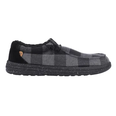 Lamo Men's Samuel Textile Deck Shoe In Charcoal Plaid In Multi