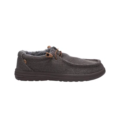 Lamo Men's Samuel Textile Deck Shoes In Chocolate Canvas In Multi