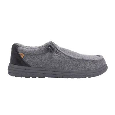 Lamo Men's Samuel Textile Deck Shoes In Grey Wool In Gray