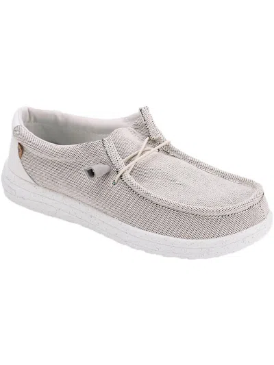 Lamo Paul Mens Canvas Textured Casual And Fashion Sneakers In White