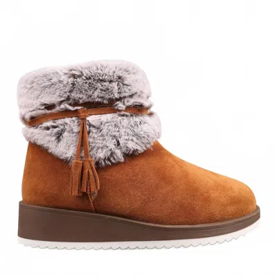 Lamo Women's Bailee Suede Zip-up Wedge Boot In Hickory In Blue