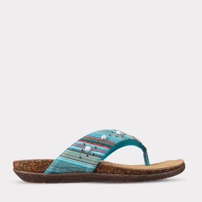Lamo Women's Classic Jovie Thong Sandal In Turquoise In Blue
