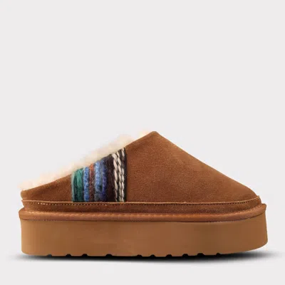 Lamo Women's Jane Slip On Platform Slipper In Chestnut/multi In Brown
