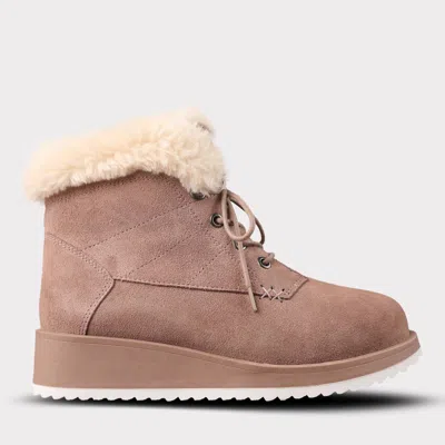 Lamo Women's Lace-up Suede Demi Boots In Earth In Sand