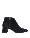 L'amour By Albano Woman Ankle Boots Midnight Blue Size 6 Leather In Blue