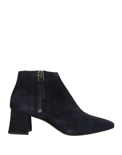 L'amour By Albano Woman Ankle Boots Midnight Blue Size 6 Leather