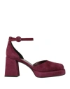 L'amour By Albano Woman Pumps Plum Size 6 Leather In Purple