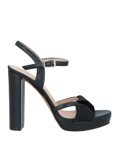 L'amour By Albano Woman Sandals Black Size 10 Textile Fibers