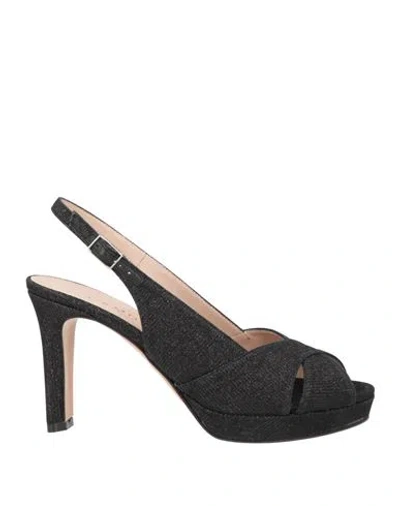 L'amour By Albano Woman Sandals Black Size 5 Textile Fibers In Gray