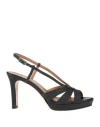 L'amour By Albano Woman Sandals Black Size 6 Textile Fibers