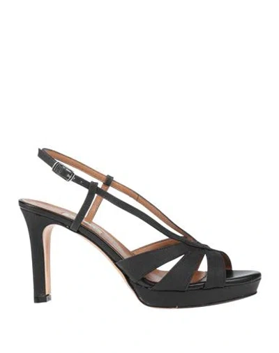 L'amour By Albano Woman Sandals Black Size 6 Textile Fibers