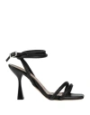L'amour By Albano Woman Sandals Black Size 7 Textile Fibers In Black