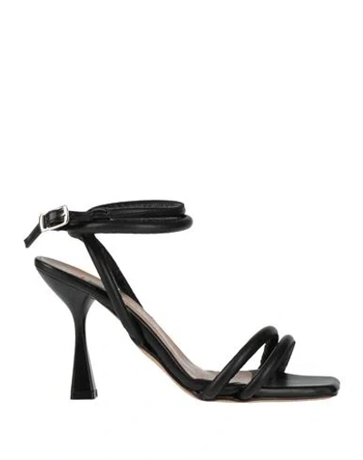 L'amour By Albano Woman Sandals Black Size 7 Textile Fibers
