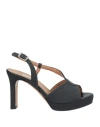 L'amour By Albano Woman Sandals Black Size 6 Textile Fibers