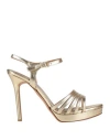 L'amour By Albano Woman Sandals Platinum Size 10 Textile Fibers In Grey
