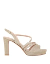L'amour By Albano Woman Sandals Platinum Size 7 Textile Fibers In Grey