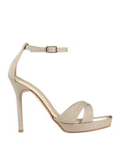 L'amour By Albano Woman Sandals Platinum Size 6 Textile Fibers In Grey