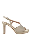L'amour By Albano Woman Sandals Platinum Size 8 Textile Fibers In Grey