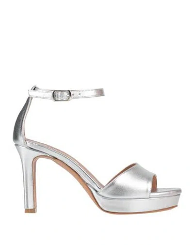 L'amour By Albano Woman Sandals Silver Size 8 Rubber