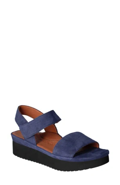 L'amour Des Pieds Abrilla Platform Sandal In Blue